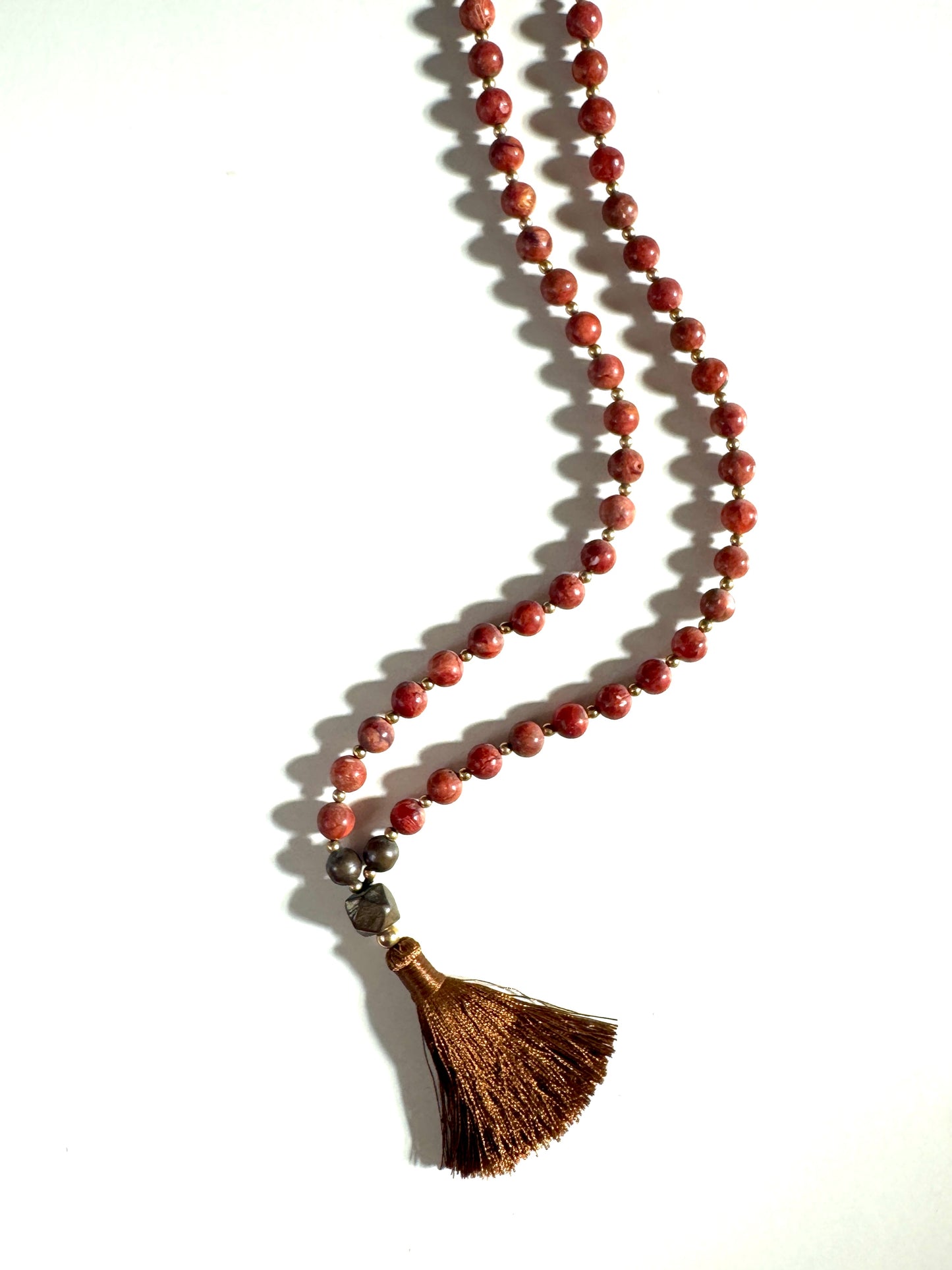 Red Coral & Pyrite Mala