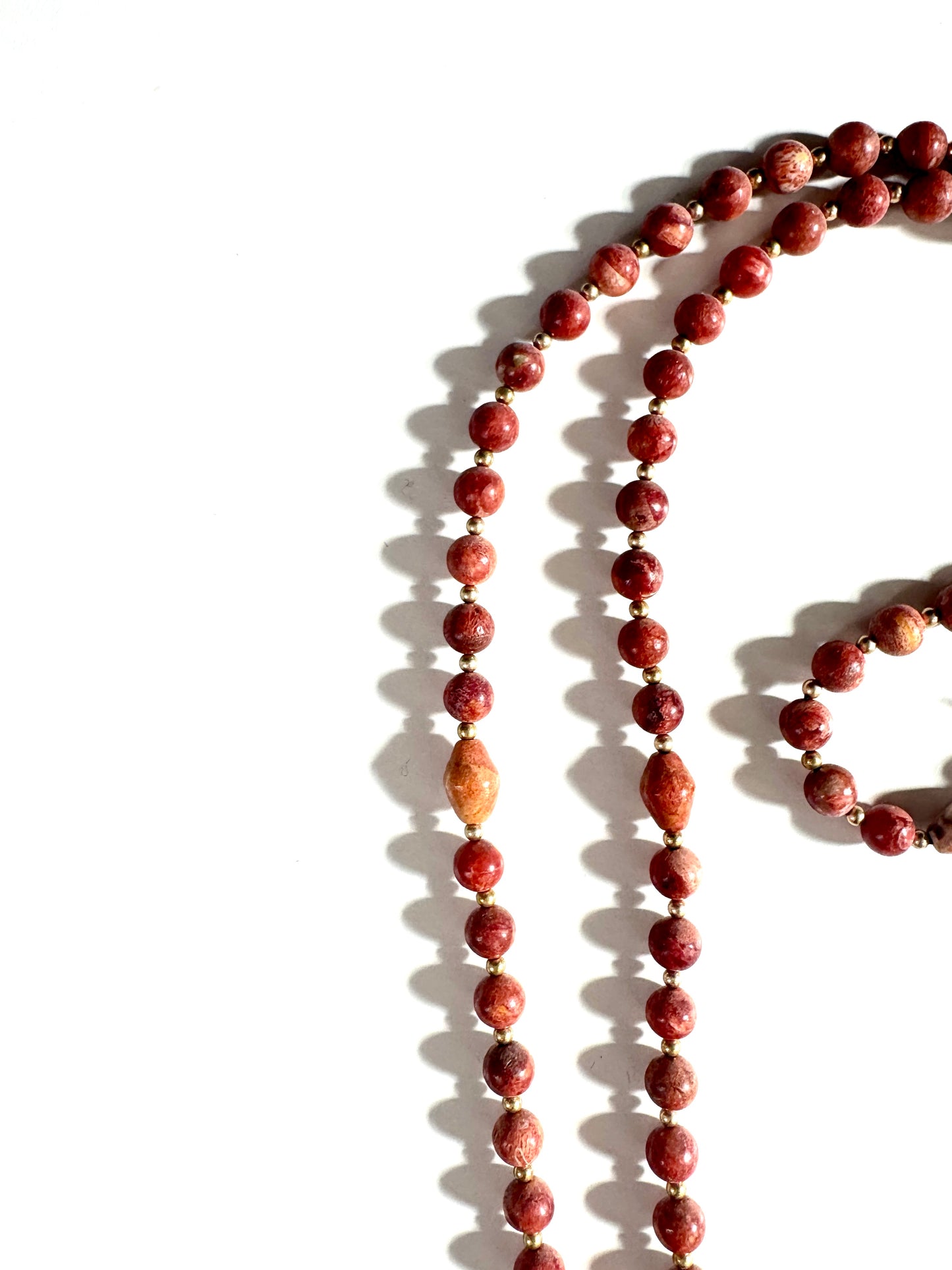 Red Coral & Pyrite Mala