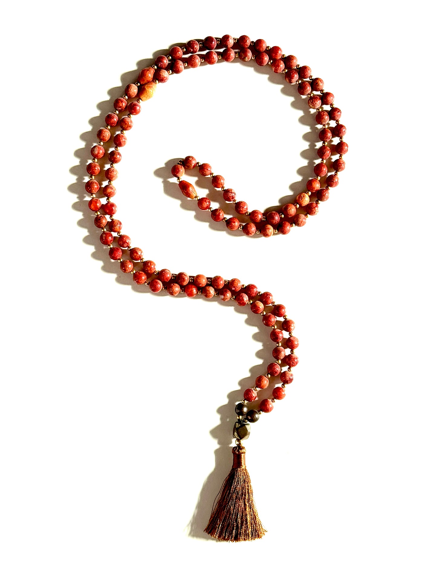 Red Coral & Pyrite Mala