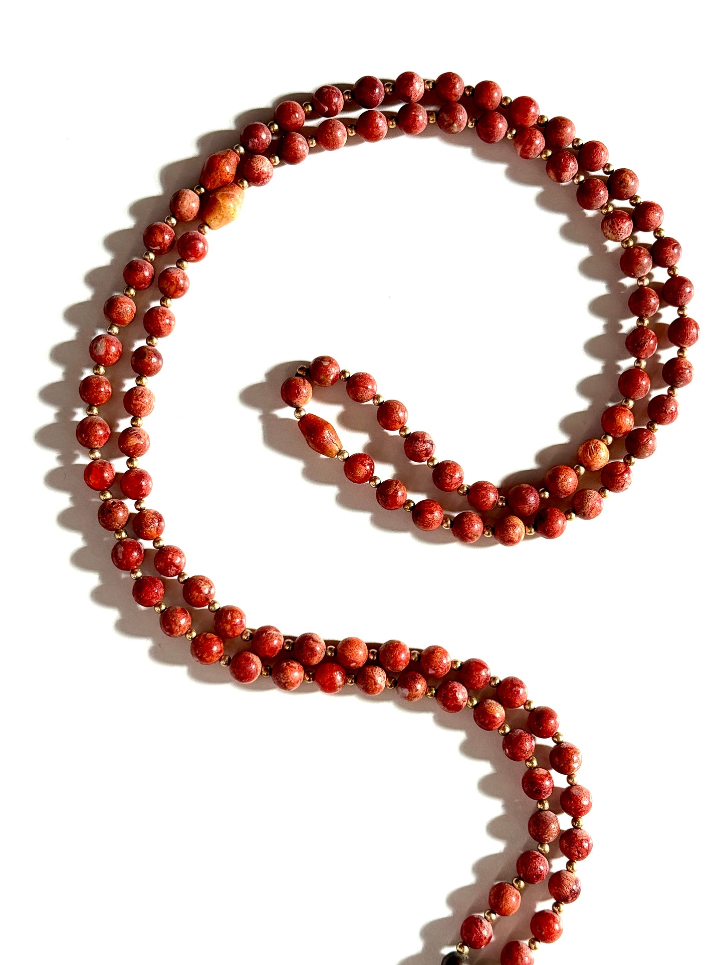 Red Coral & Pyrite Mala