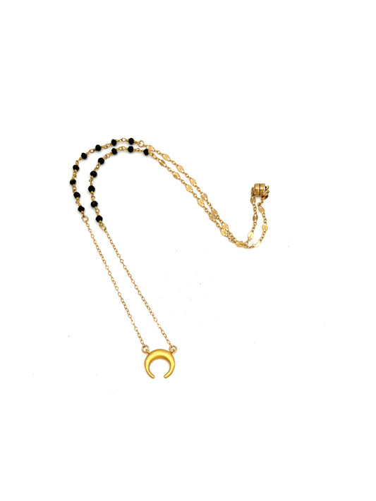 Crescent Moon Gold Necklace